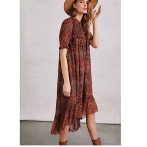 Anthropologie/Pinnacle Shruti Sancheti Leona Smocked Maxi Dress Size SP. NWT